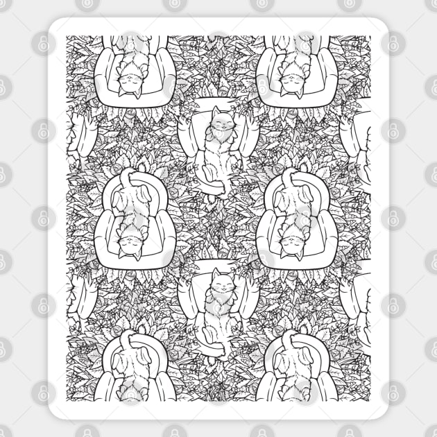 Cute Couch Potato Cat Pattern Sticker by zarya_kiqo
